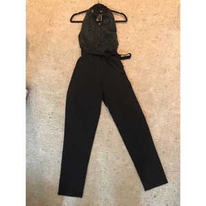 Sugarlips Black with Sequin Pants Jumpsuit